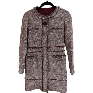 JJ Jiggott Women’s Tweed coat Burgandy
